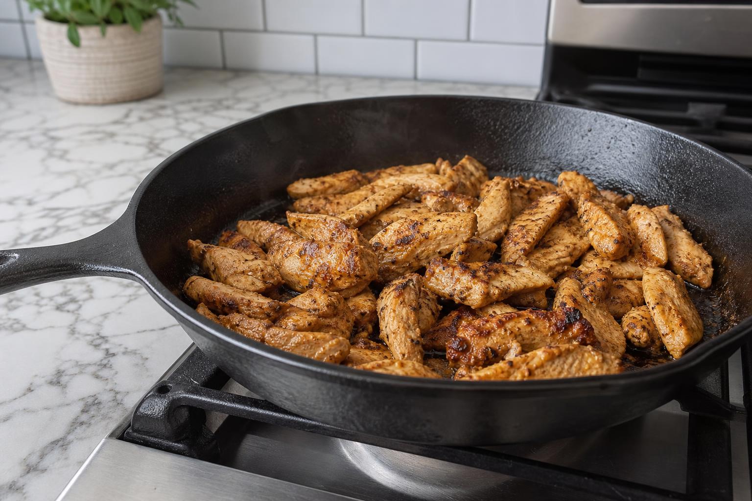 Step 2: Season and cook chicken