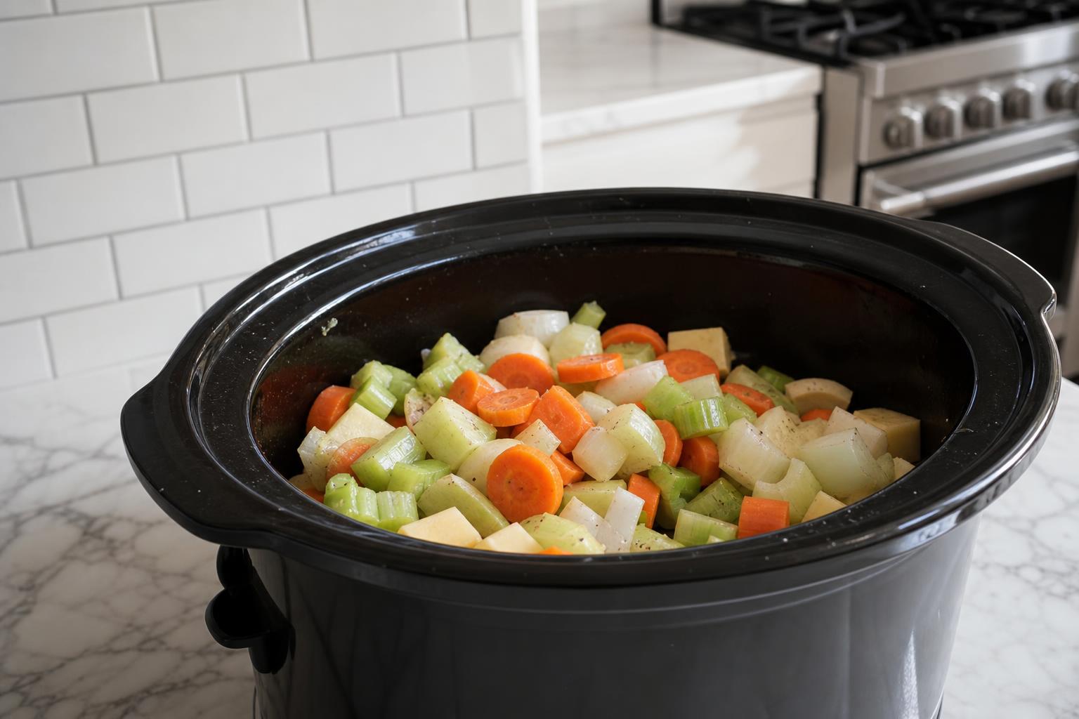 Step 2: Add vegetables and seasonings