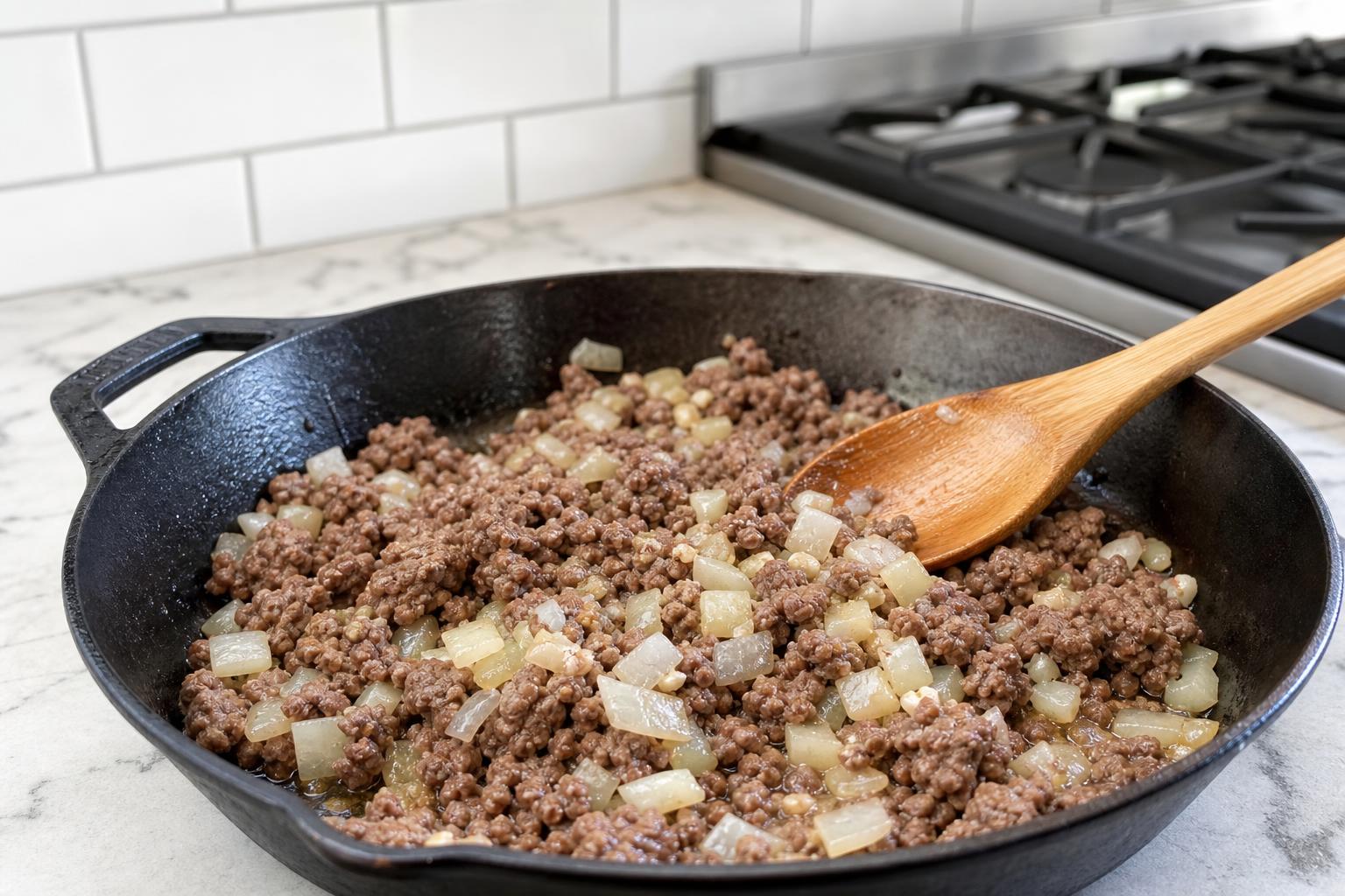 Step 2: Cook meat filling