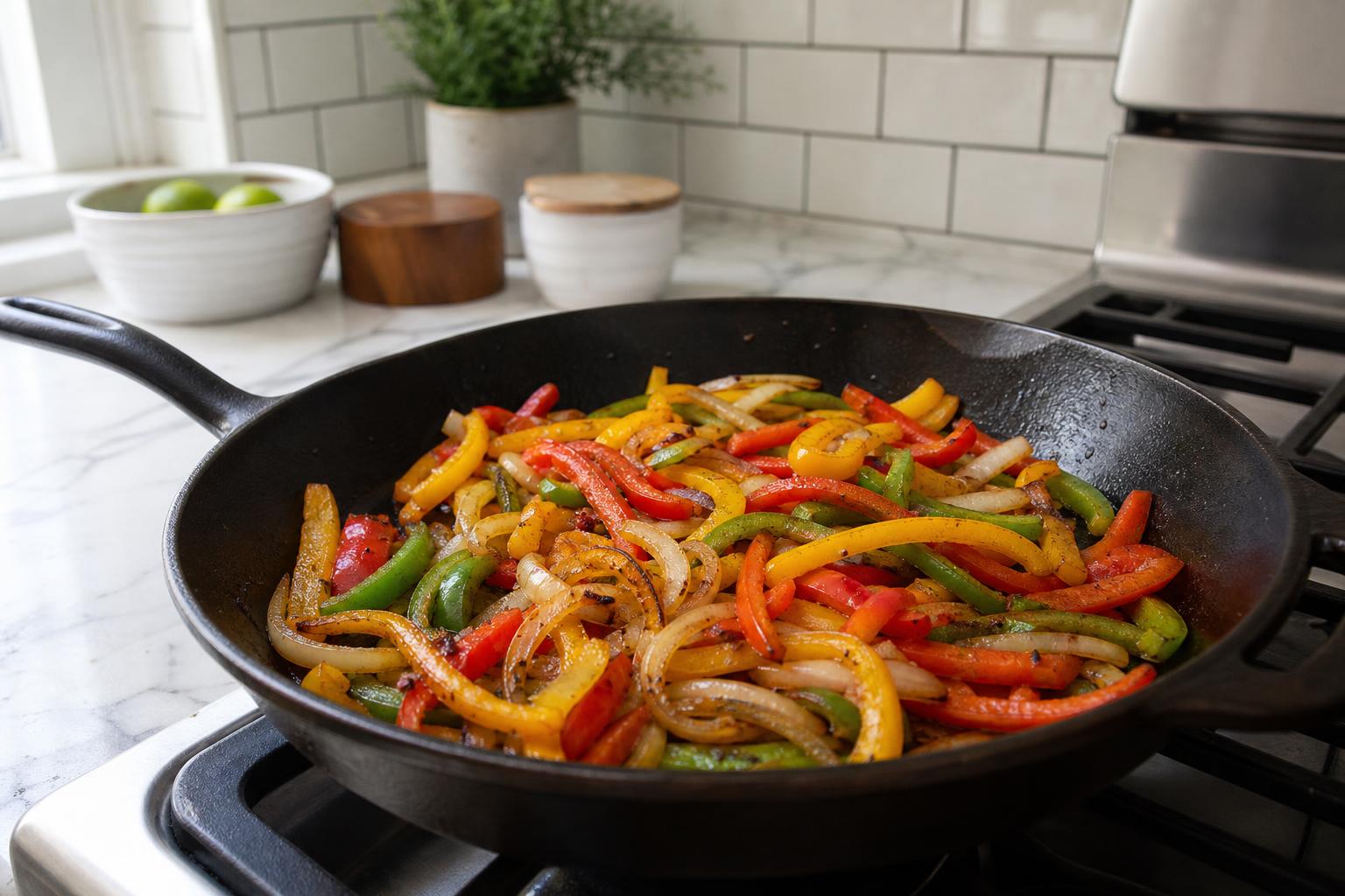Step 3: Cook fajita vegetables
